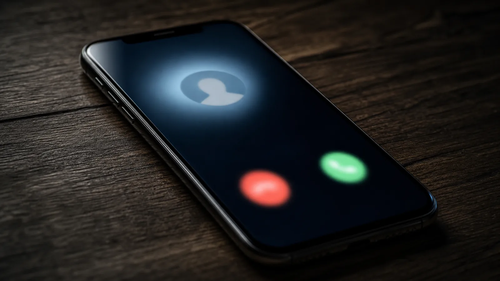 Ilustrație simbolică: un ecran de telefon care afișează un apel de la un număr necunoscut, cu o etichetă de avertizare, pe fundal întunecat — sugerează un apel suspect.